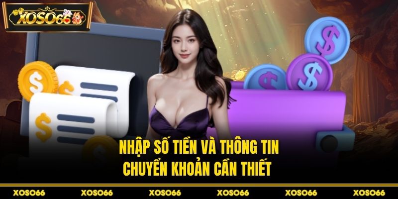 Nhập số tiền và thông tin chuyển khoản cần thiết